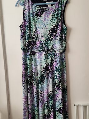 Sleeveless Maxi Dress in Mint, Lavender & Black by